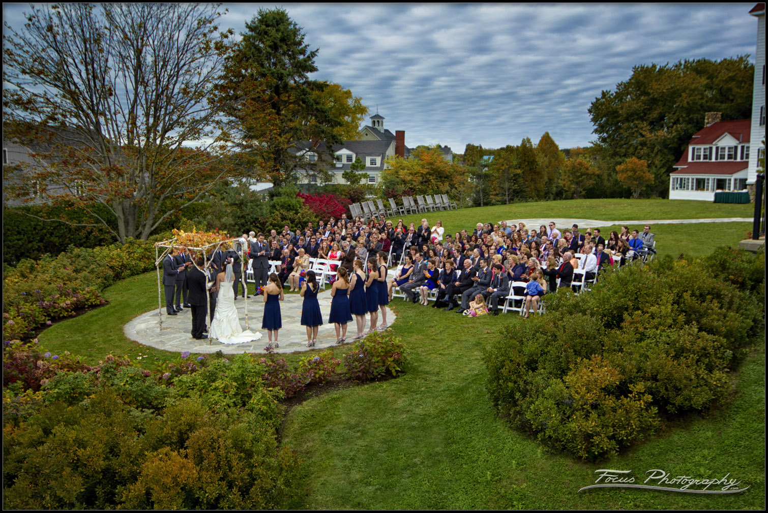Colony Hotel Wedding Photography of ceremony in Kennebunkport, Maine