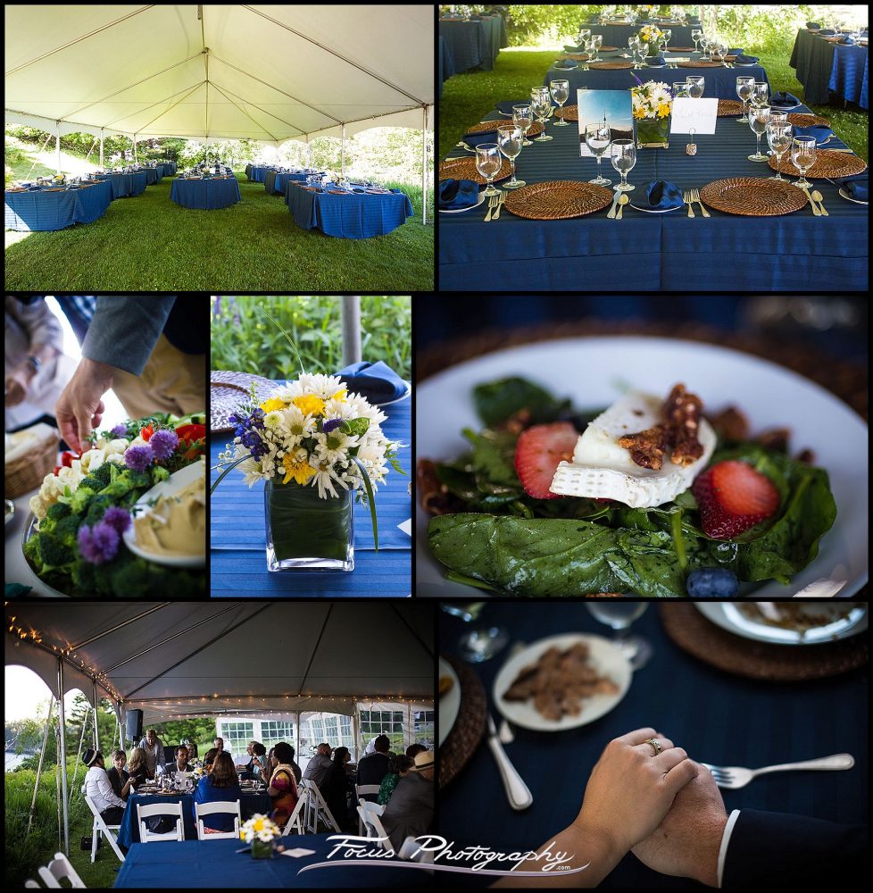 Tent and dinner - the reception was held in a tent at Grey Havens Inn.