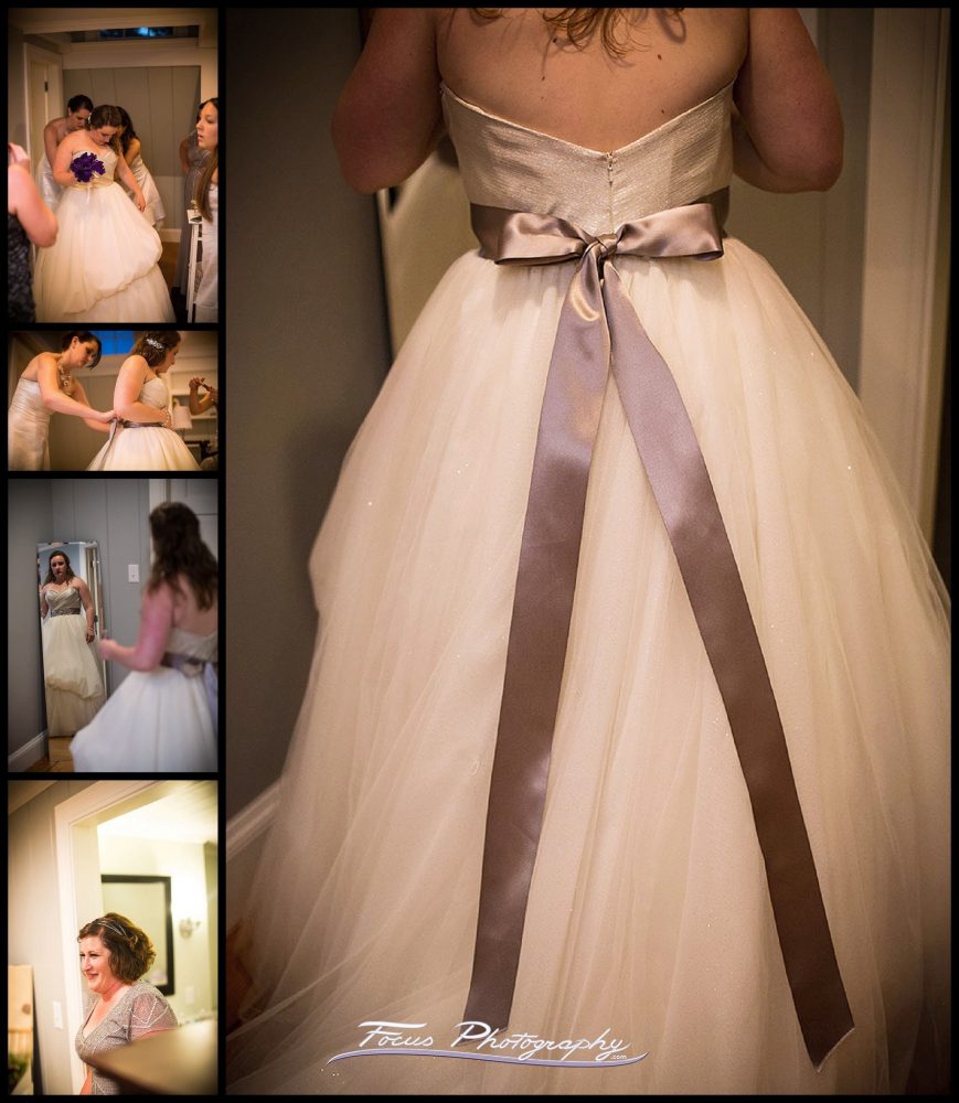 Maine wedding in Falmouth, bride's dress photo