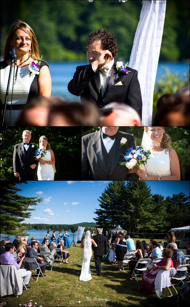 ceremony Back Yard Wedding on Province Lake in New Hampshire