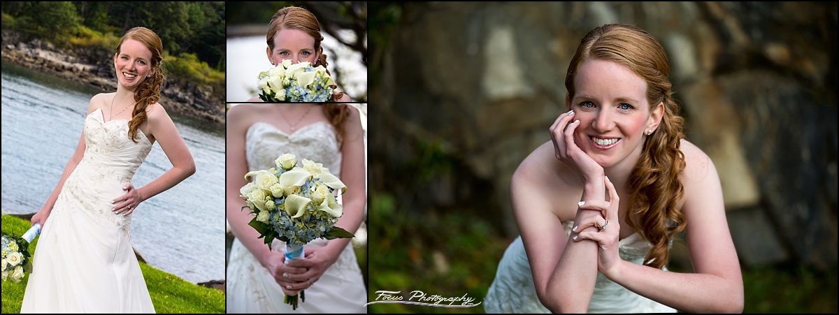 bridal portraits by Stage Neck Inn wedding photographers Focus Photography in York Maine