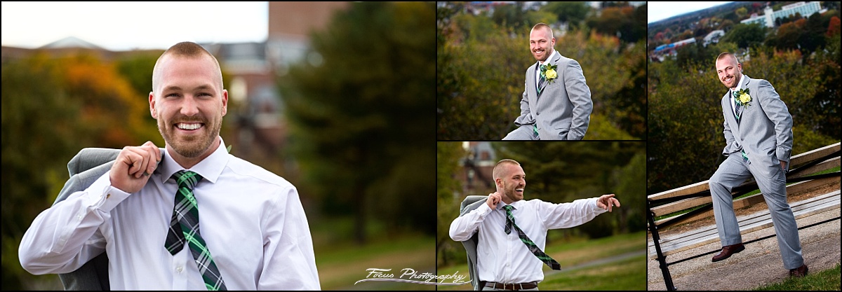 groom at Western Prom photographed by Portland, Maine wedding photographers Focus Photography