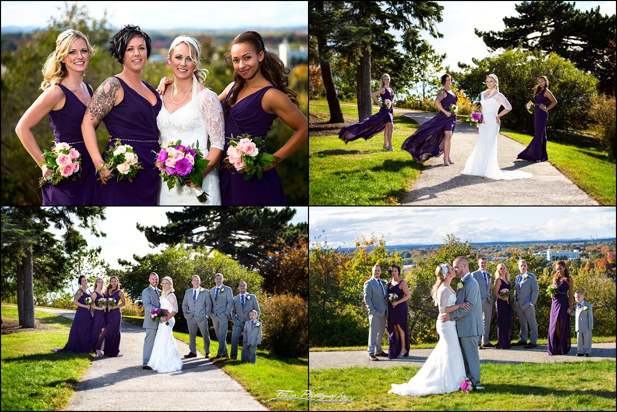 Bride and bridesmaids at Western Prom in  Portland, Maine wedding 