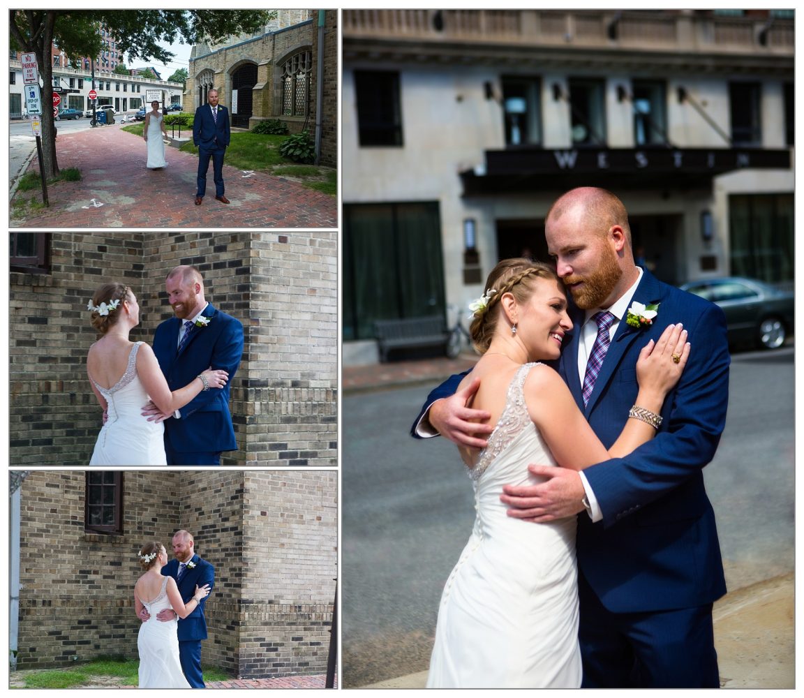 first look and wedding pictures - Westin portland, maine