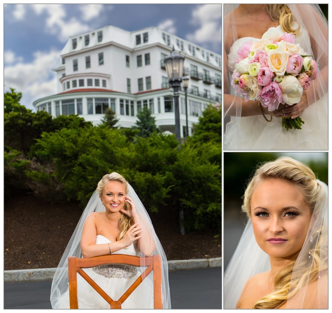 portraits of bride by Wenworth by the Sea wedding photographers Focus Photography - at New Castle,, NH