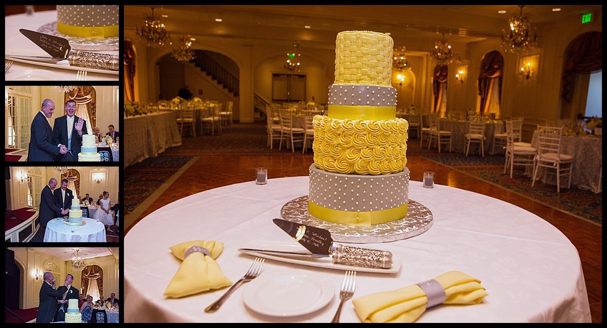 wedding cake and cutting at Wentworth by the sea hotel
