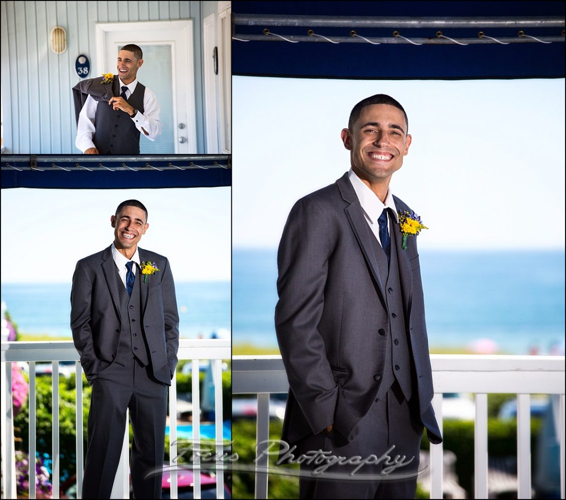 groom before Dunegrass wedding | Old Orchard Beach, Maine
