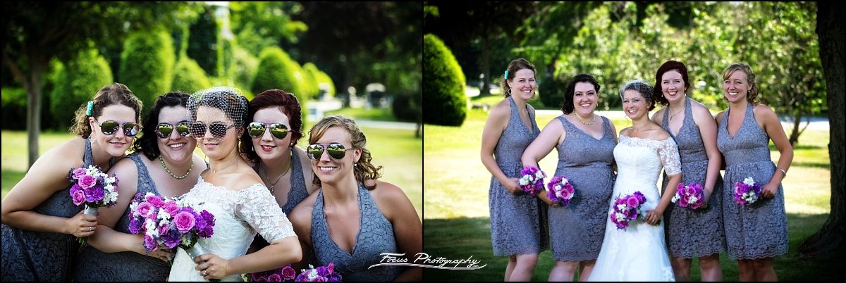 bridesmaids at Dunegrass Golf Club Wedding in Old Orchard Beach, Maine