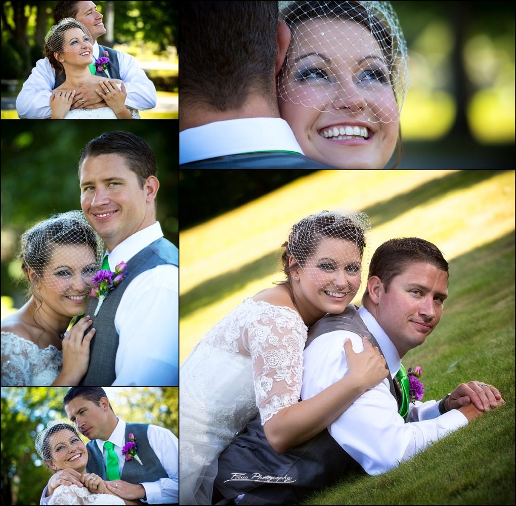 couples portraits of bride and groom  at Dunegrass Golf Club Wedding in Old Orchard Beach, Maine