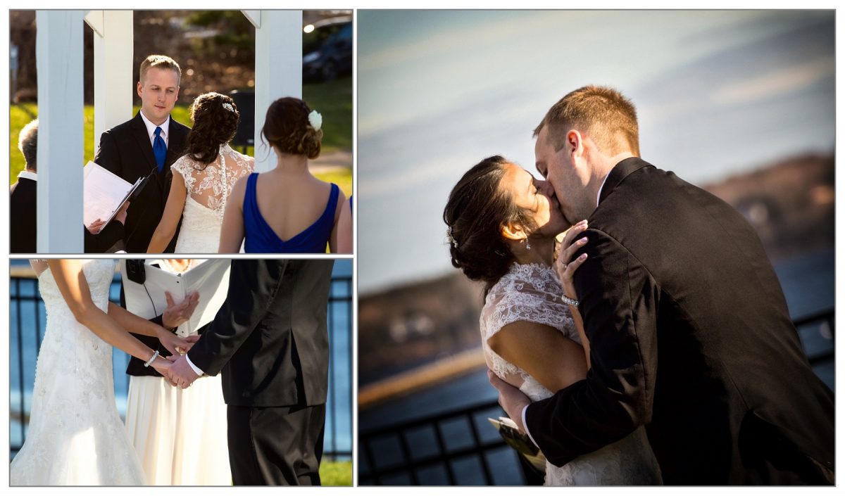 ceremony by ocean from Samoset Resort wedding in Rockport, Maine