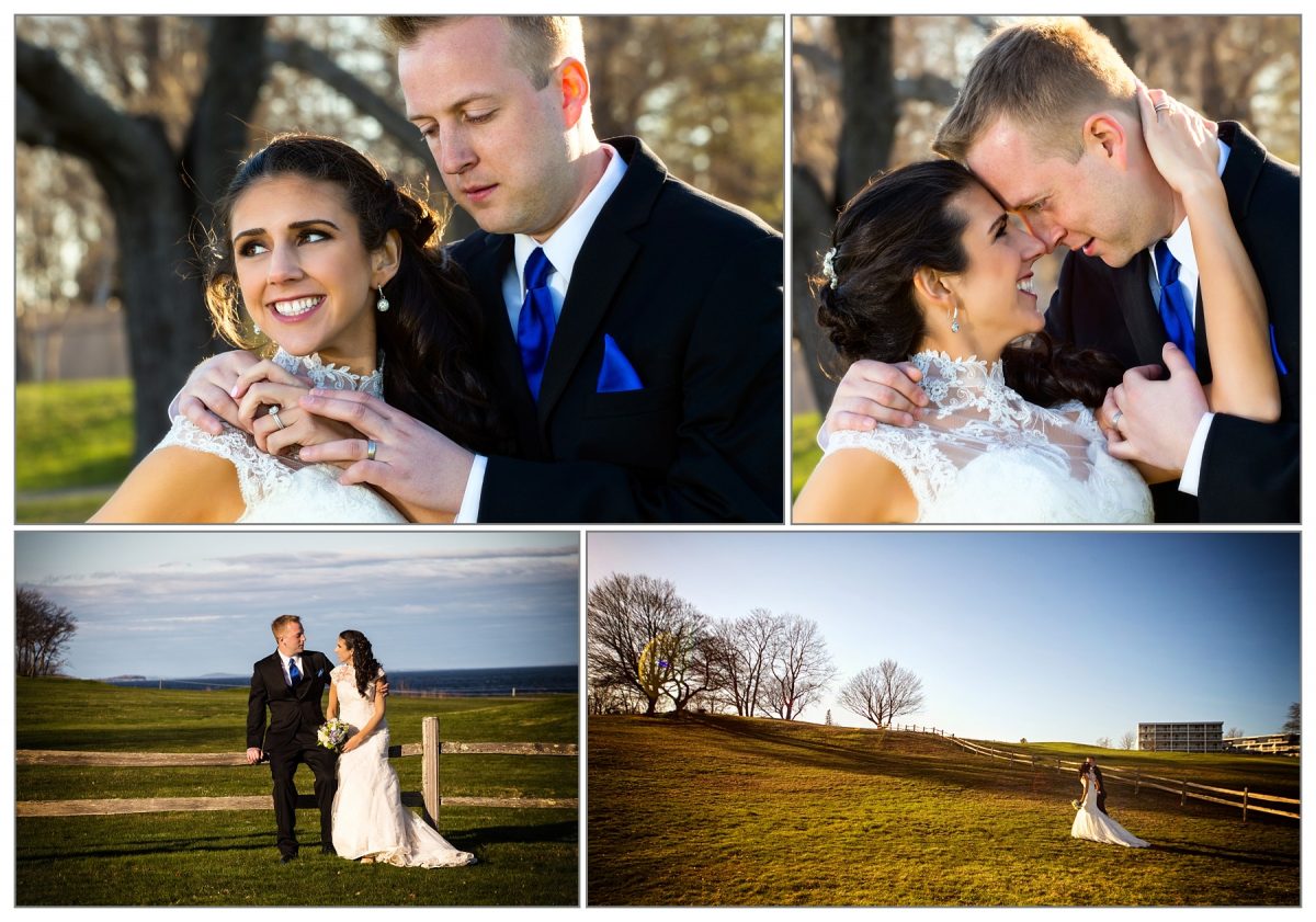 couple's portraits after ceremony from Samoset Resort wedding in Rockport, Maine