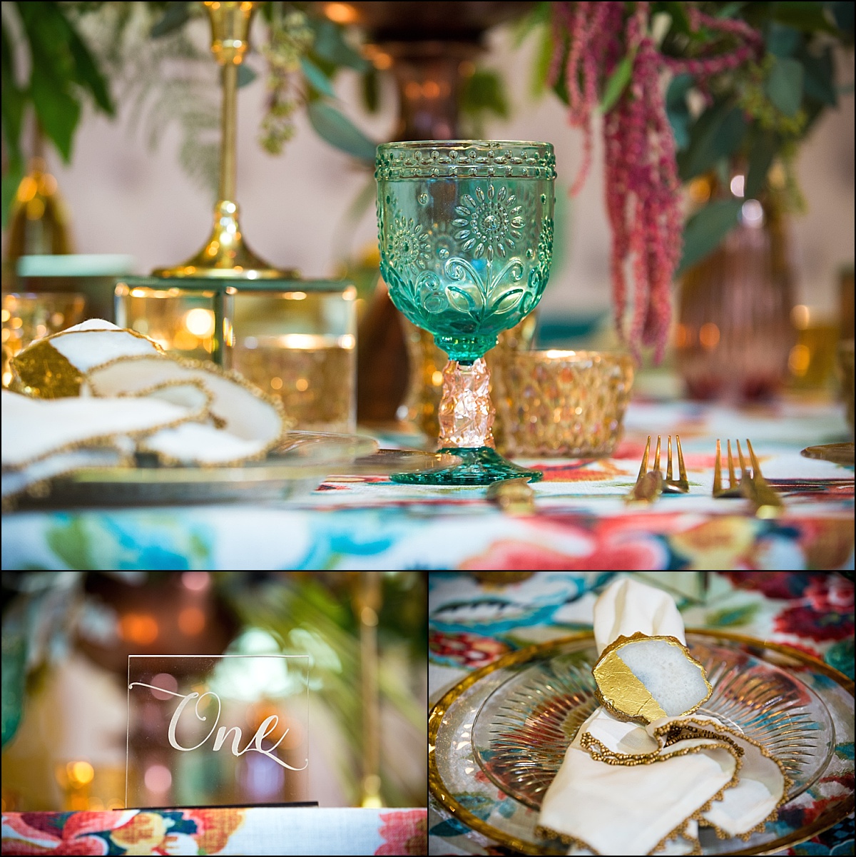 table details at camp hinds wedding photoshoot