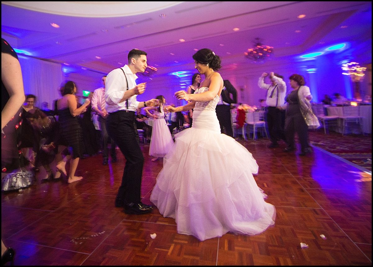 bride and groom dance at reception