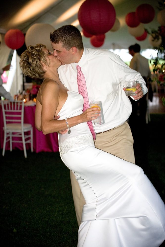  kiss in the wedding tent at samoset resort