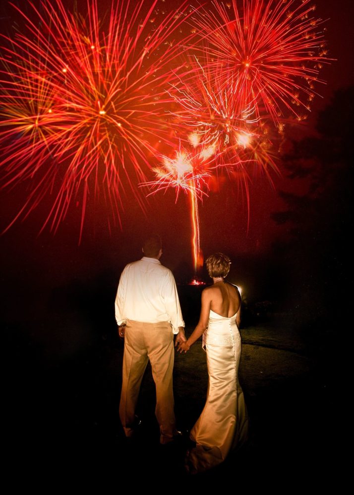  fireworks finale at wedding