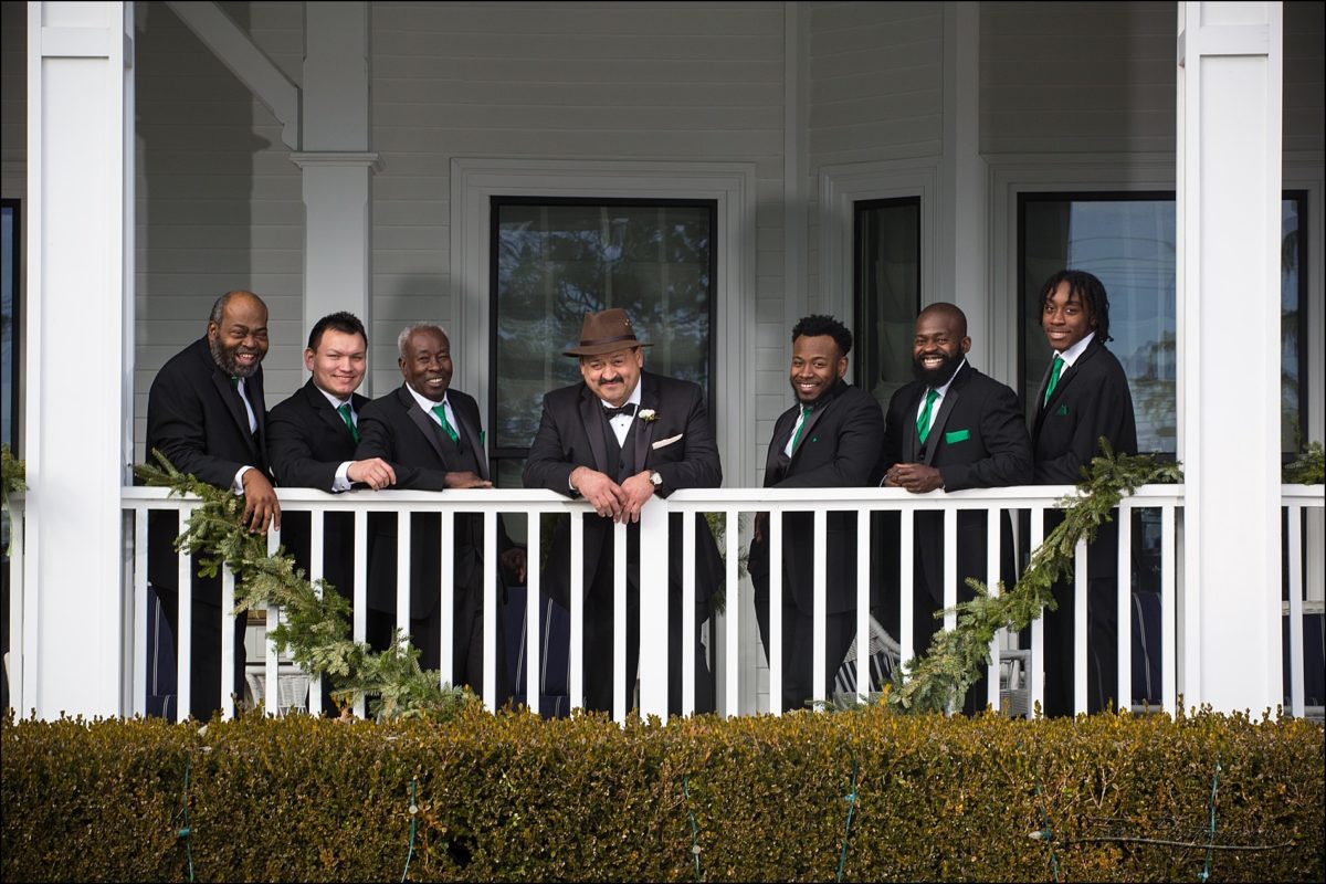 groomsmen at Christmas wedding at Wentworth by the Sea