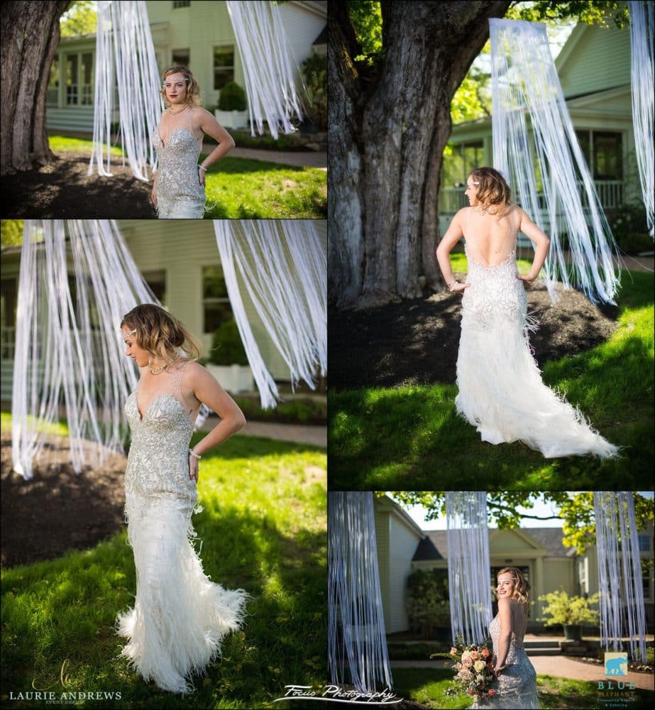 bride in flapper style wedding dress