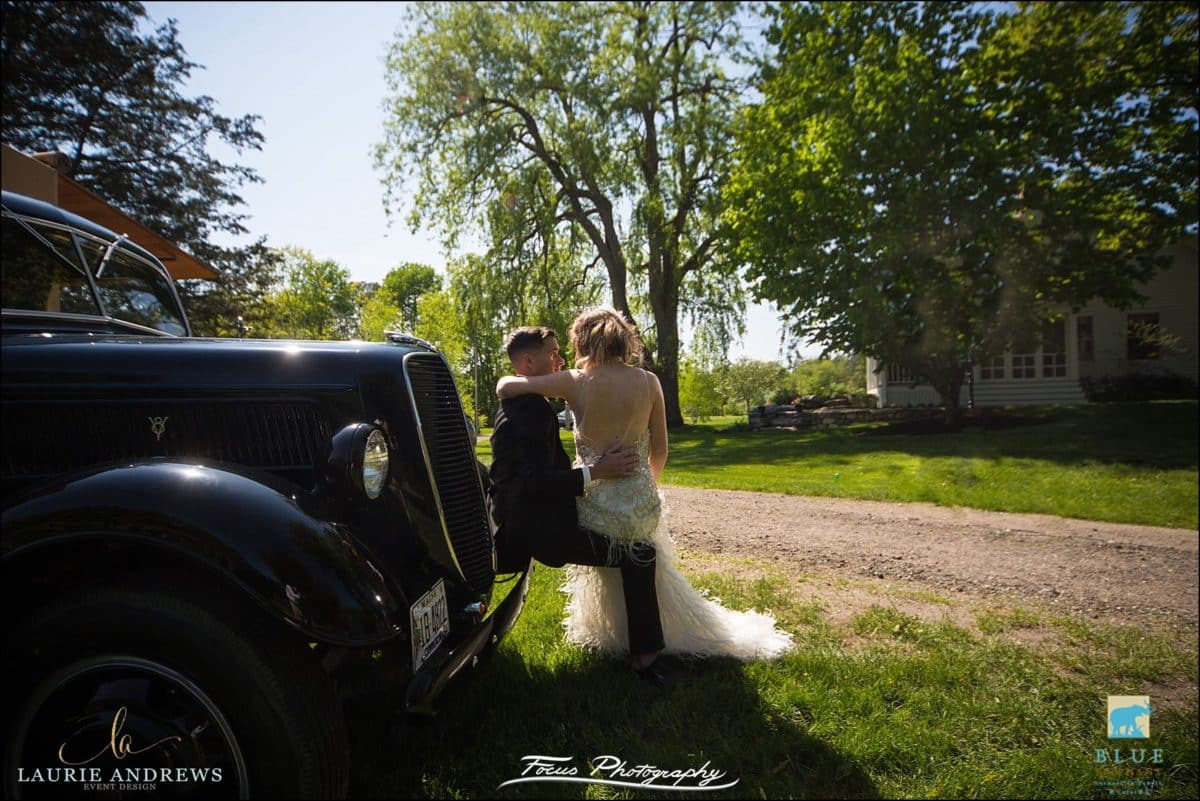 wedding couple at mowfield farm in cumberland, maine