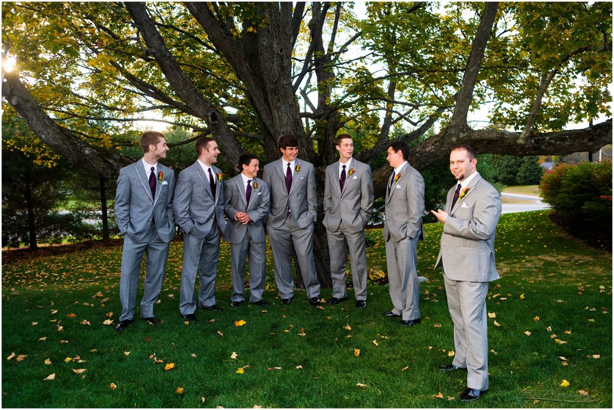 Wedding pictures from the Red Barn at Outlook Farm, groom and his men