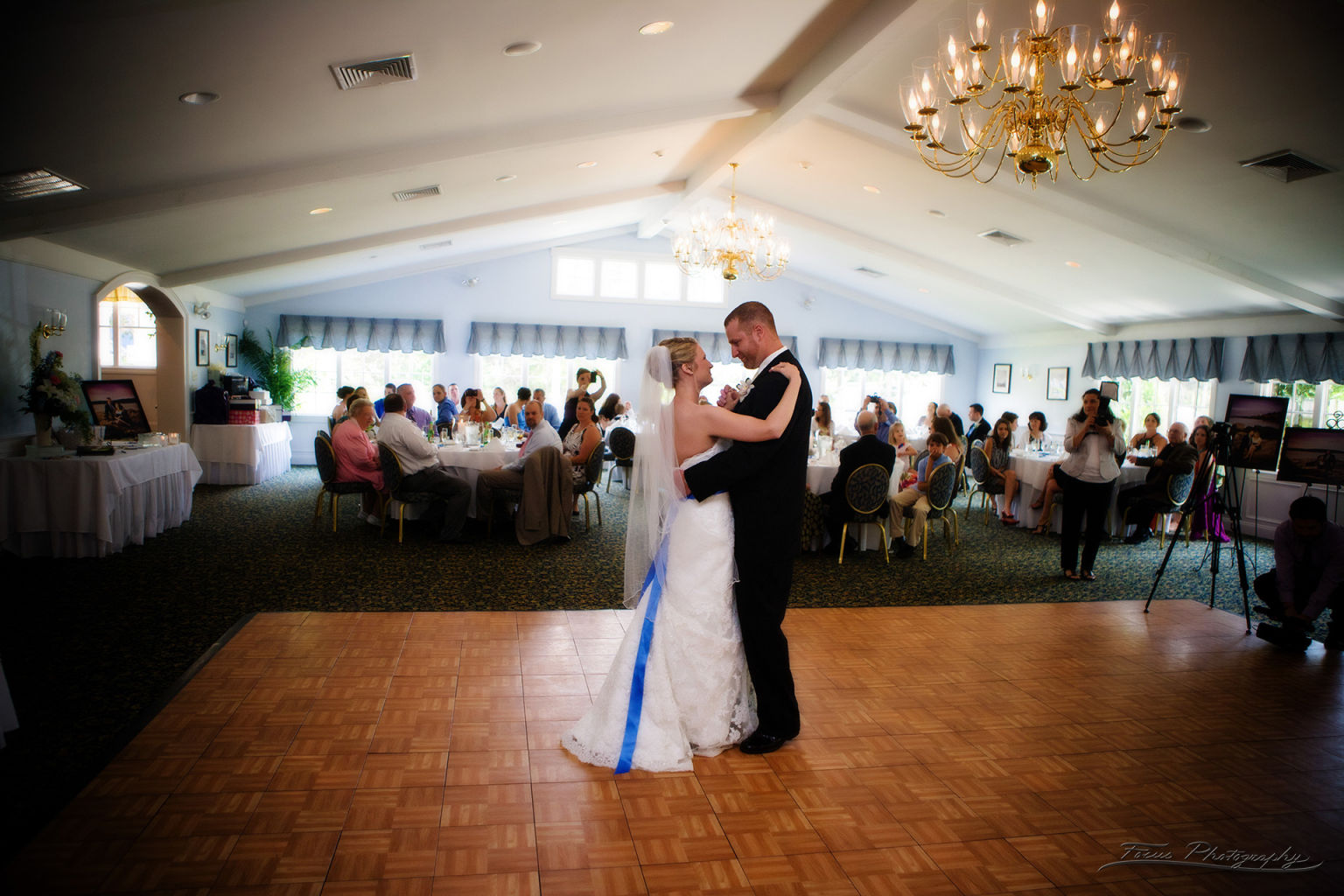 The bride and groom's first dance of their wedding