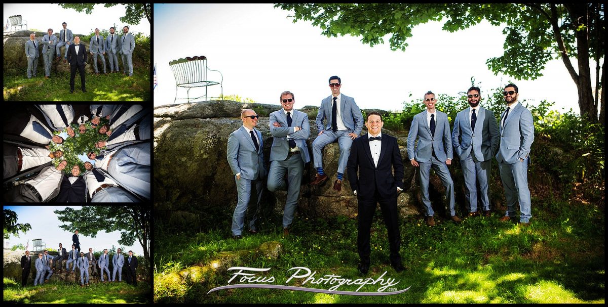 Groomsmen - photo of all the groomsmen and attendants at Grey Havens Inn wedding in Georgetown, ME