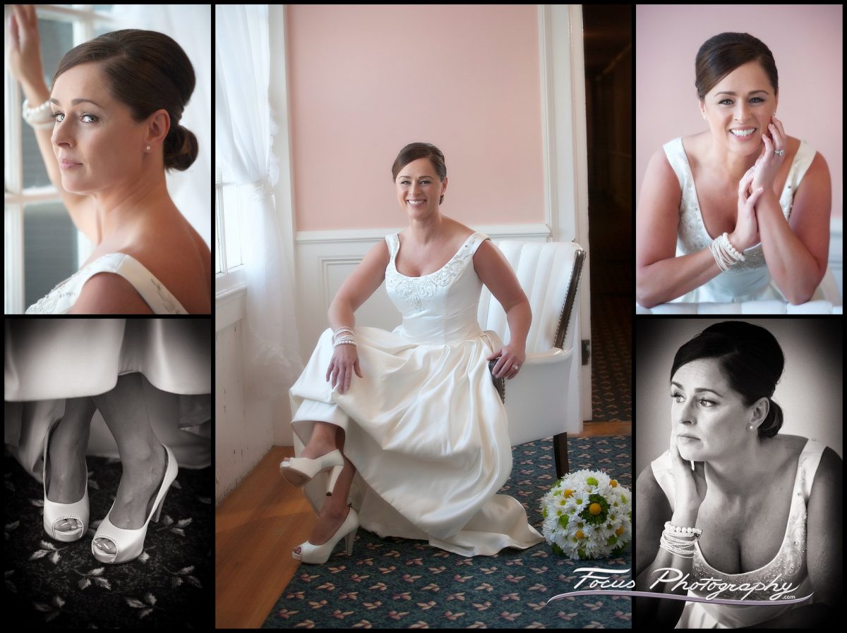 portraits of the bride at Colony Hotel wedding in Kennebunkport, Maine